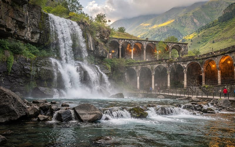Jermuk waterfall & mineral water galleries