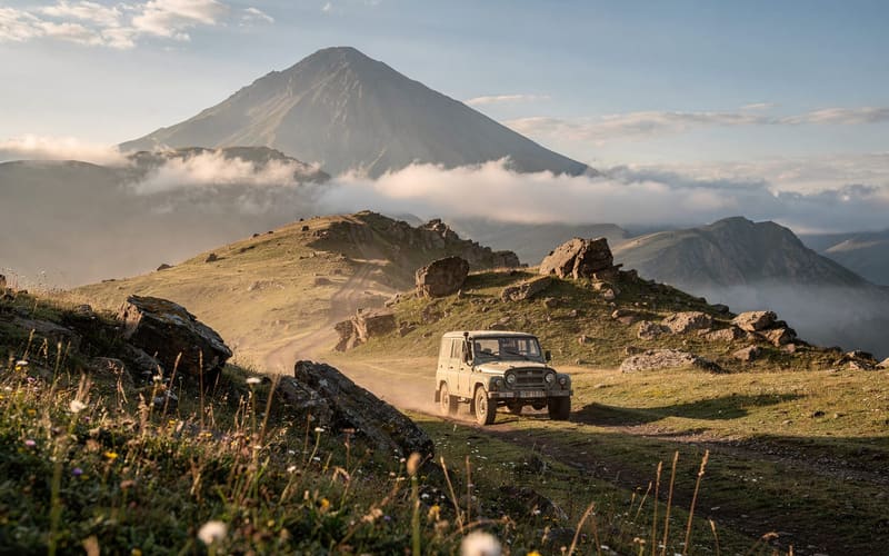 Mount Khustup off-roading from Kapan