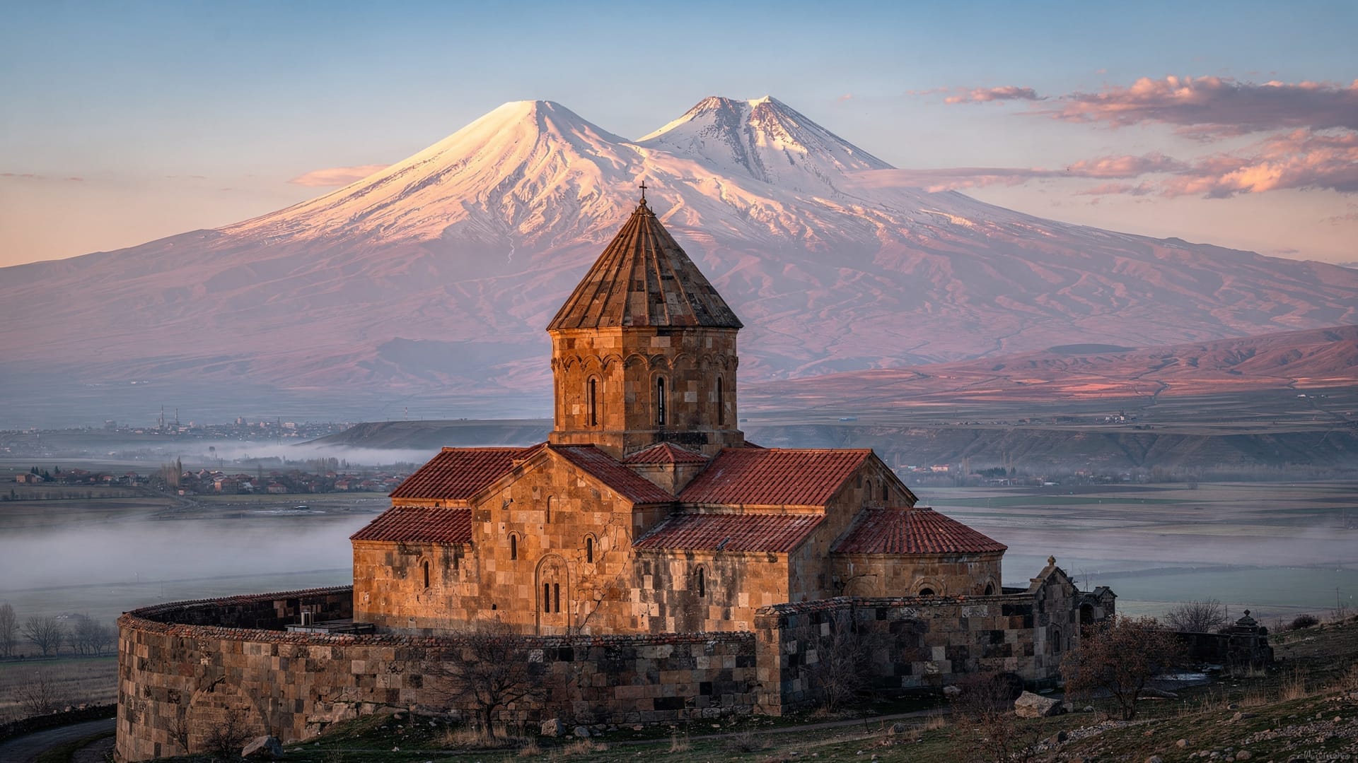 Mount Ararat seen from Khor Virap monastery, Armenia